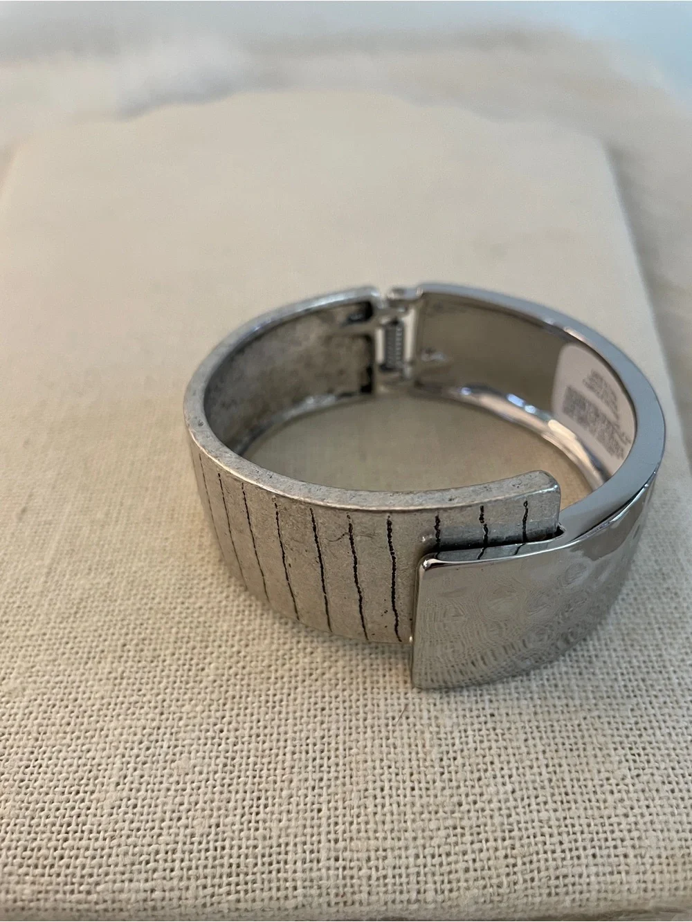 Dona Silver-Tone Hinged Metal Bracelet high quality costume jewelry